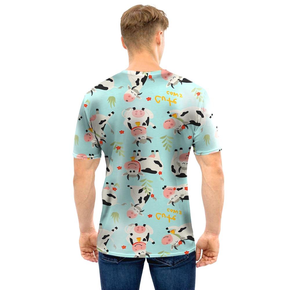 Cute Cow Print Men T Shirt-grizzshop