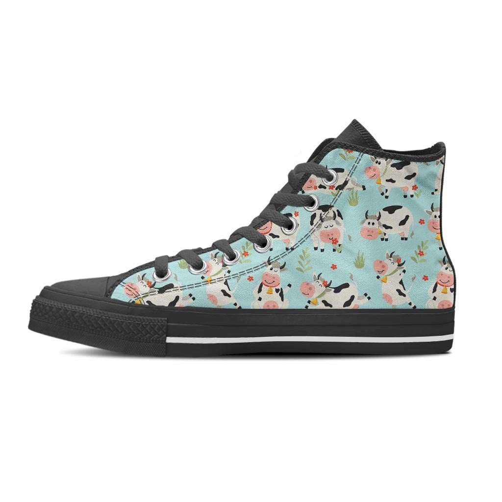 Cute Cow Print Men's High Top Shoes-grizzshop