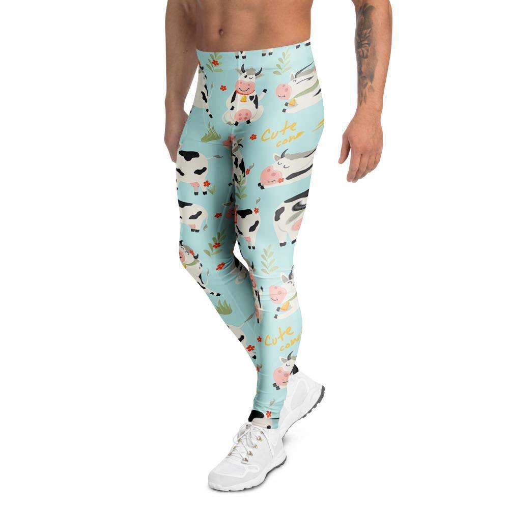 Cute Cow Print Men's Leggings-grizzshop