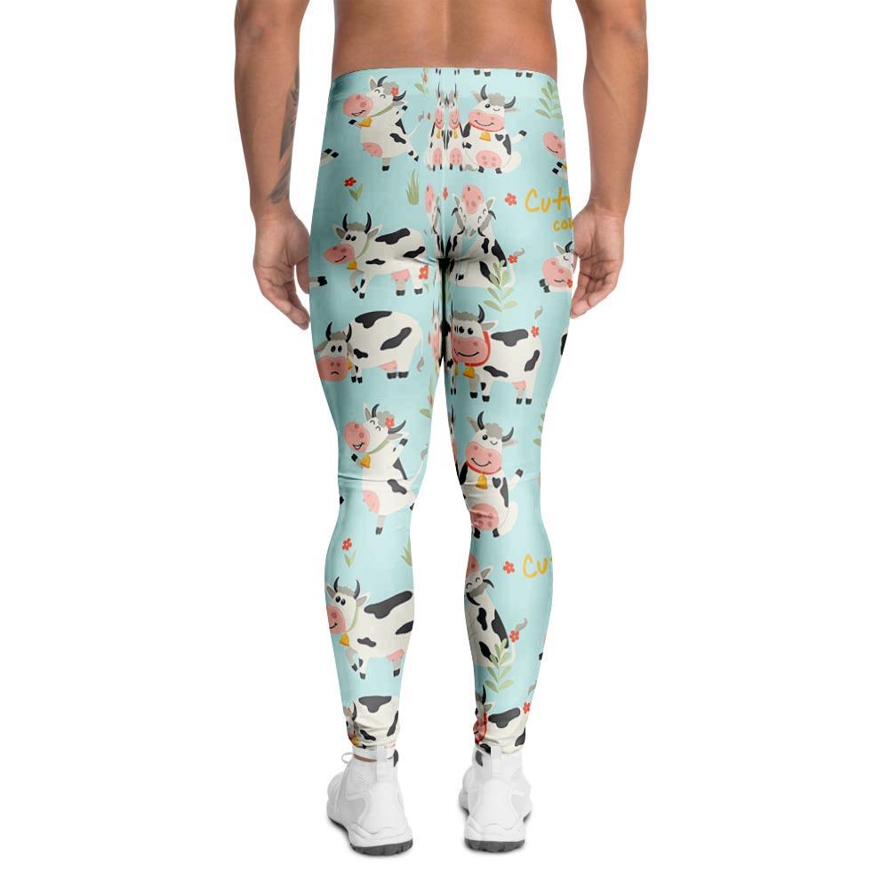 Cute Cow Print Men's Leggings-grizzshop