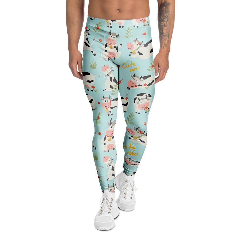 Cute Cow Print Men's Leggings-grizzshop