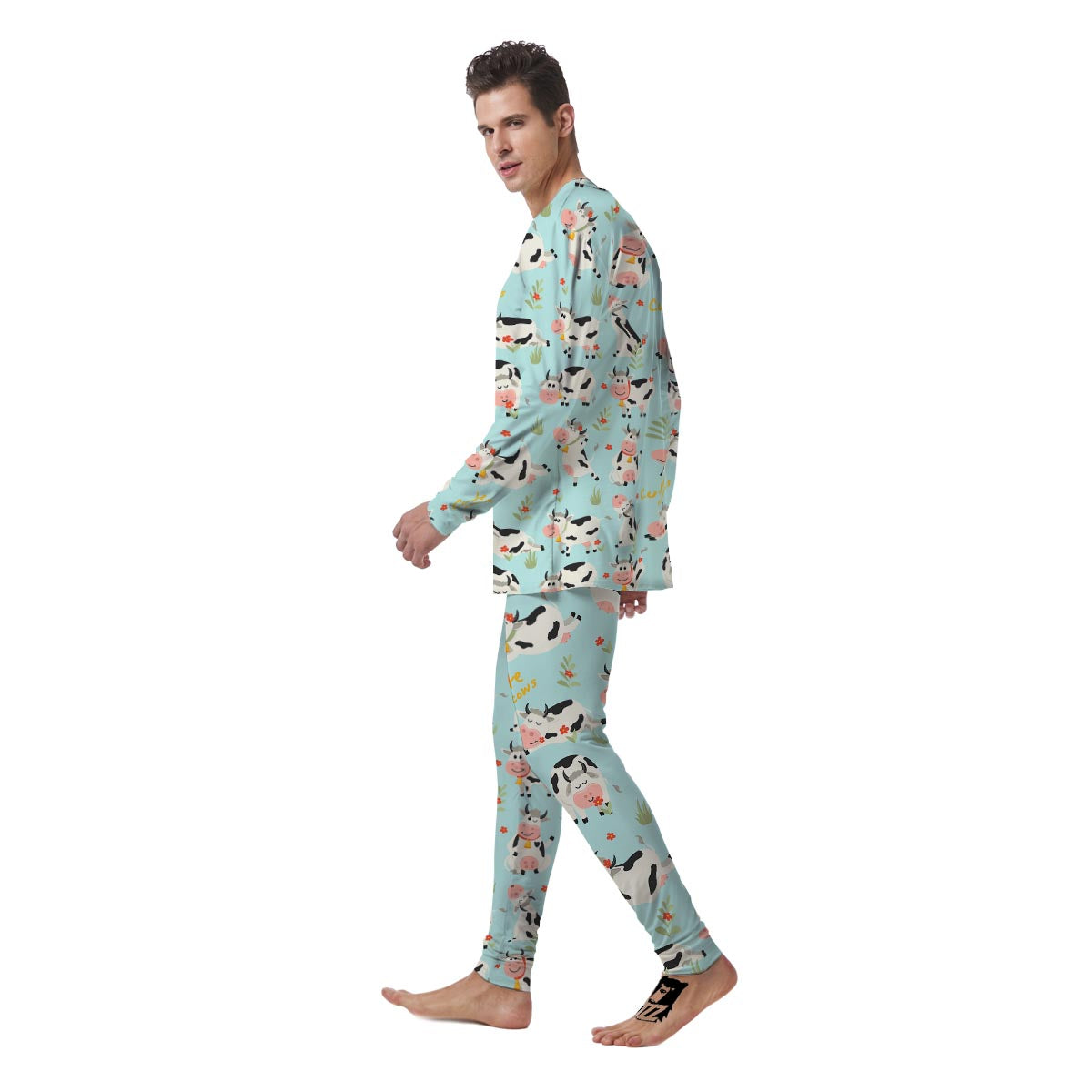 Cute Cow Print Men's Pajamas-grizzshop