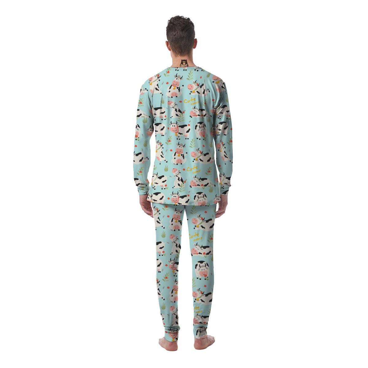 Cute Cow Print Men's Pajamas-grizzshop