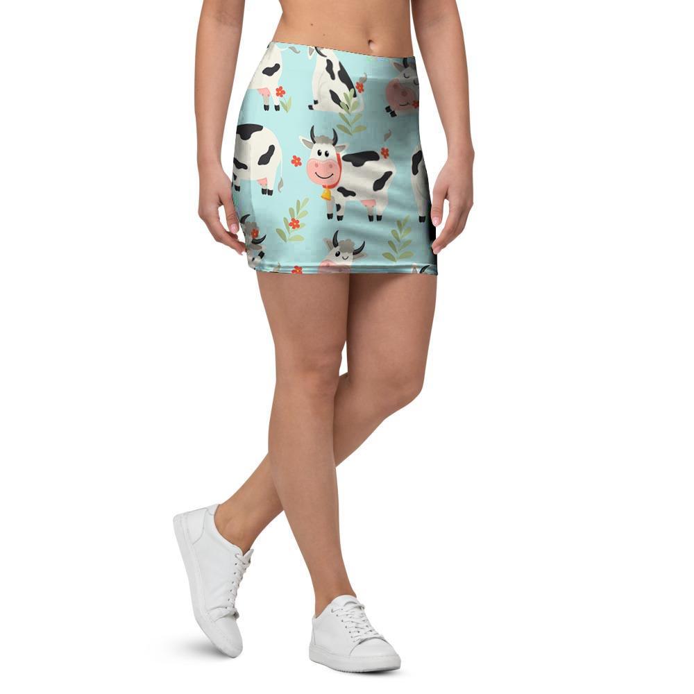 Cute Cow Print Mini Skirt-grizzshop