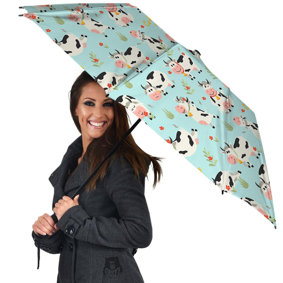 Cute Cow Print Umbrella-grizzshop