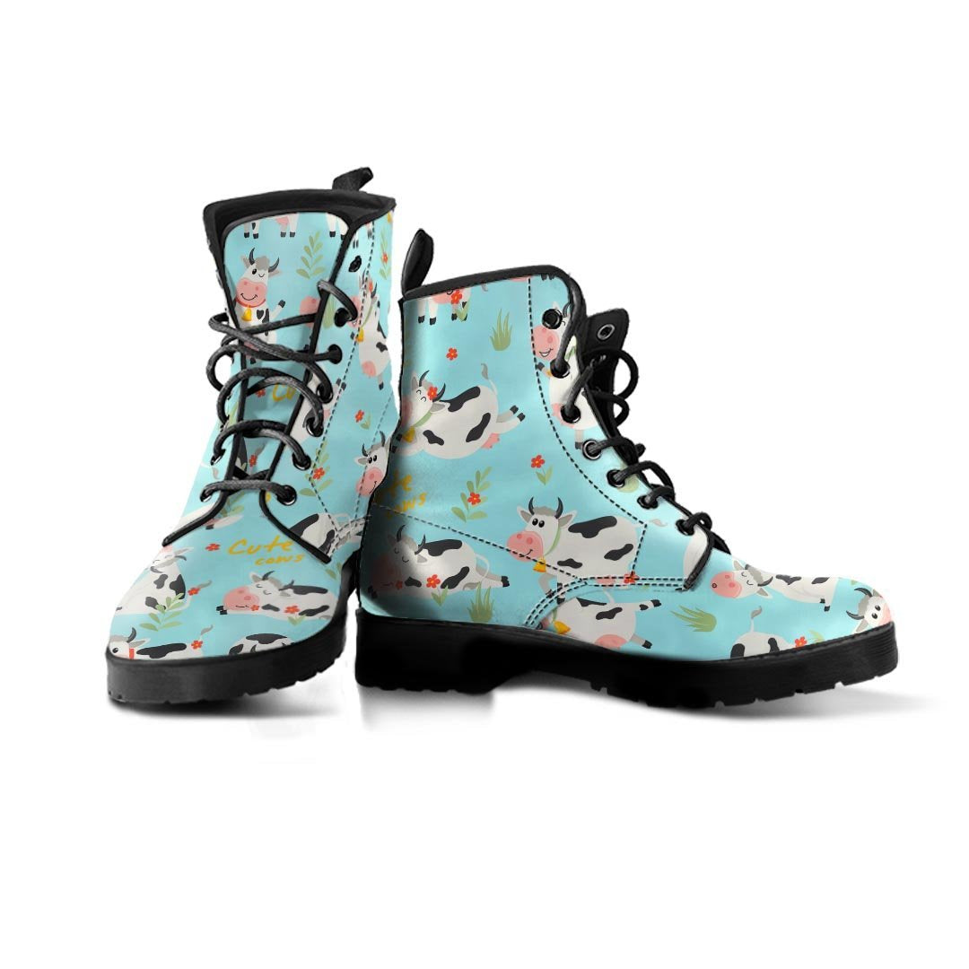 Cute Cow Print Women's Boots-grizzshop