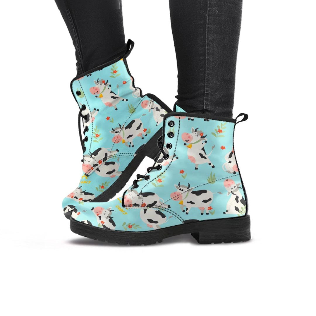 Cute Cow Print Women's Boots-grizzshop