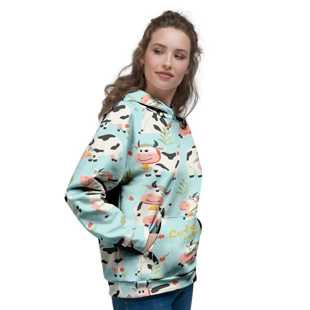 Cute Cow Print Women's Hoodie-grizzshop