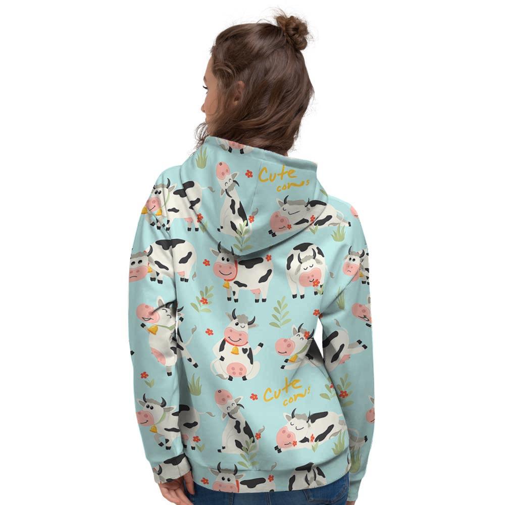 Cute Cow Print Women's Hoodie-grizzshop