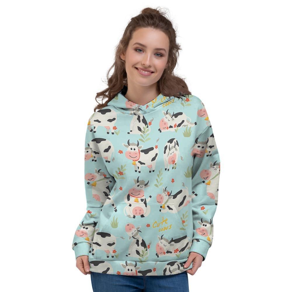 Cute Cow Print Women's Hoodie-grizzshop