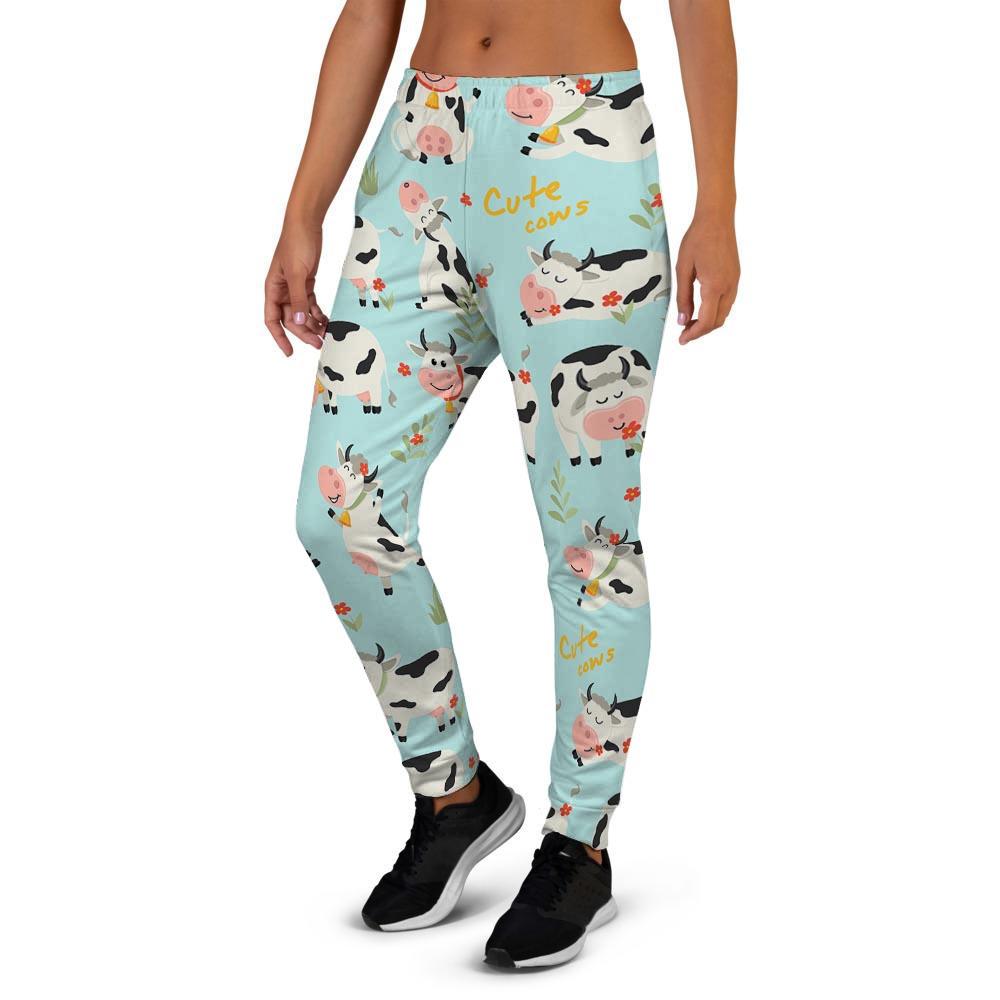 Cute Cow Print Women's Joggers-grizzshop