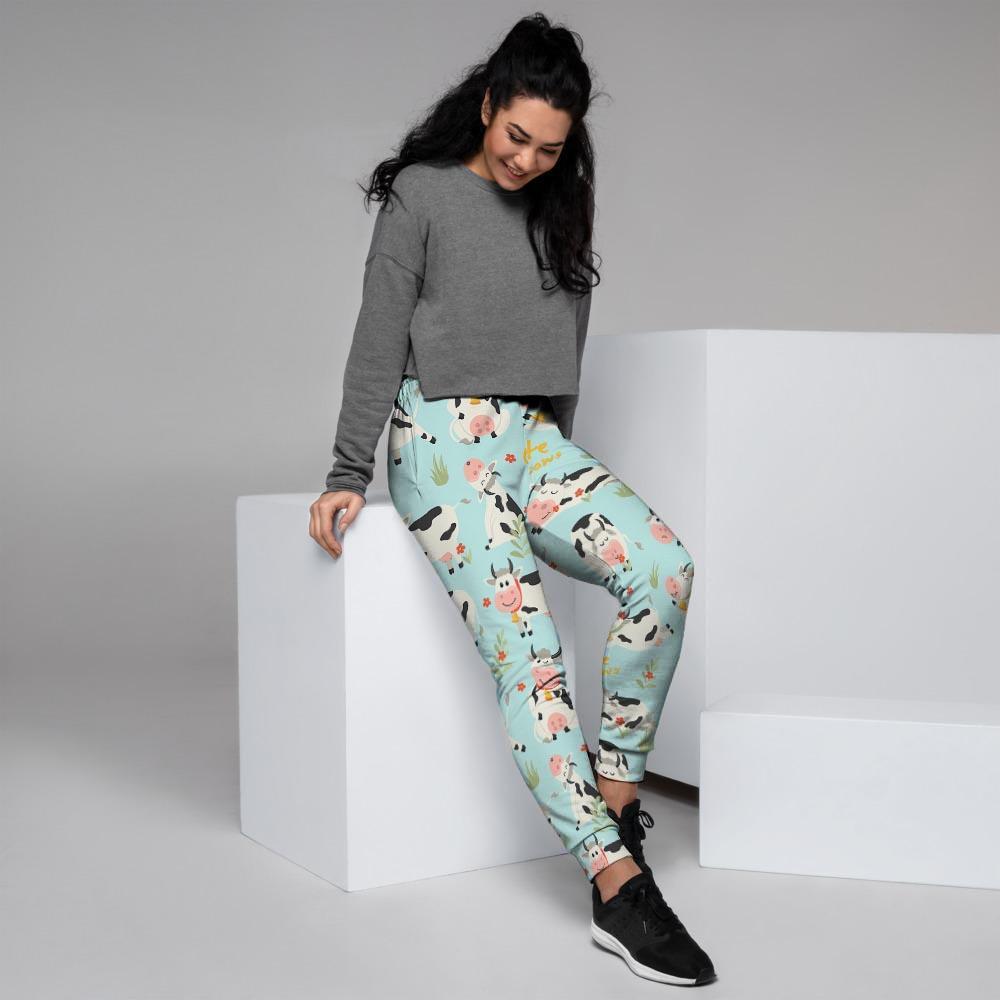 Cute Cow Print Women's Joggers-grizzshop