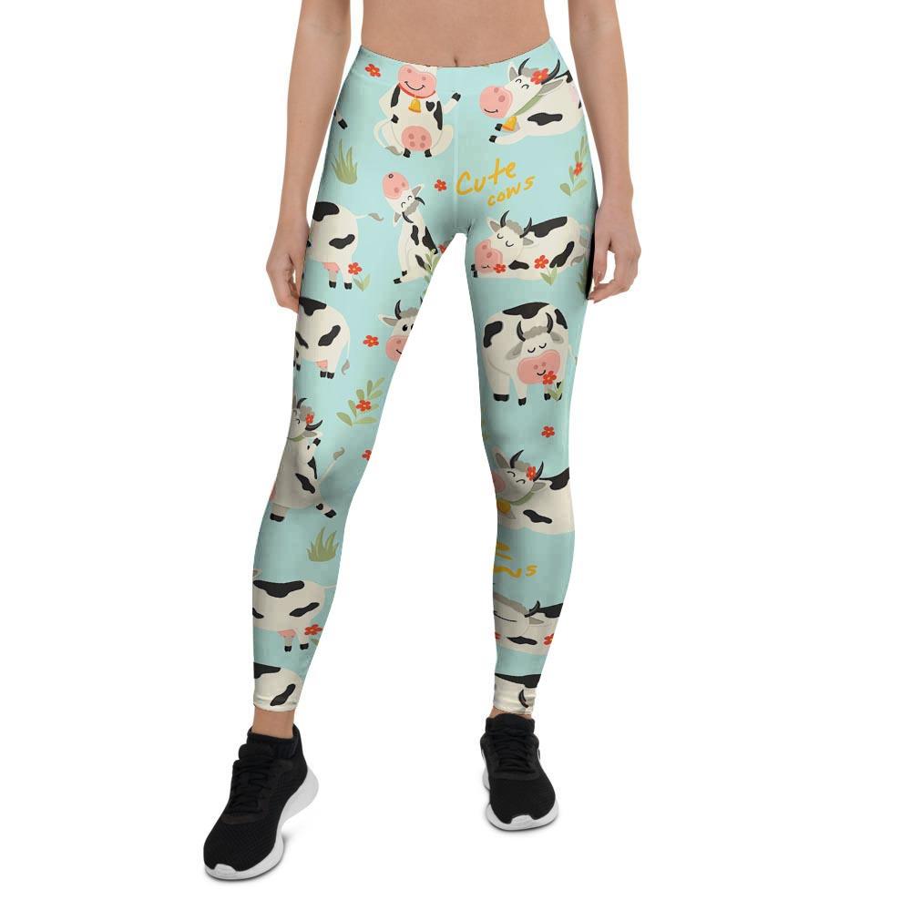 Cute Cow Print Women's Leggings-grizzshop