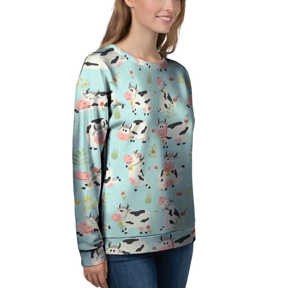 Cute Cow Print Women's Sweatshirt-grizzshop