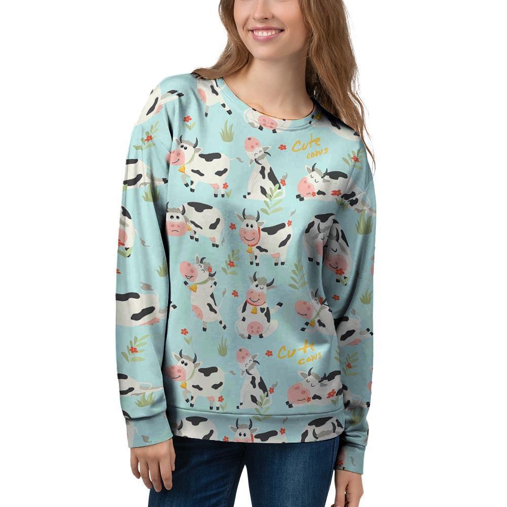 Cute Cow Print Women's Sweatshirt-grizzshop