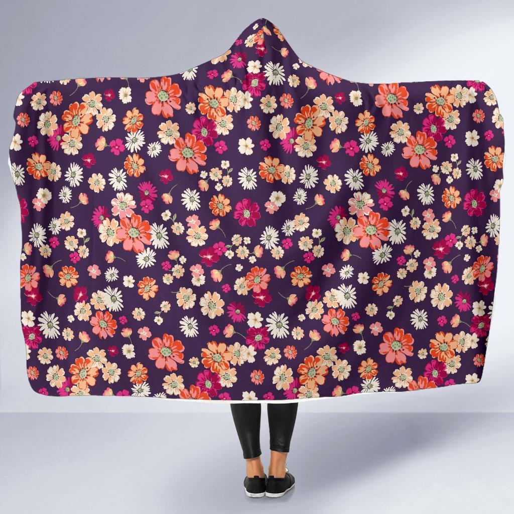 Cute Daisy ColorfulPattern Print Hooded Blanket-grizzshop