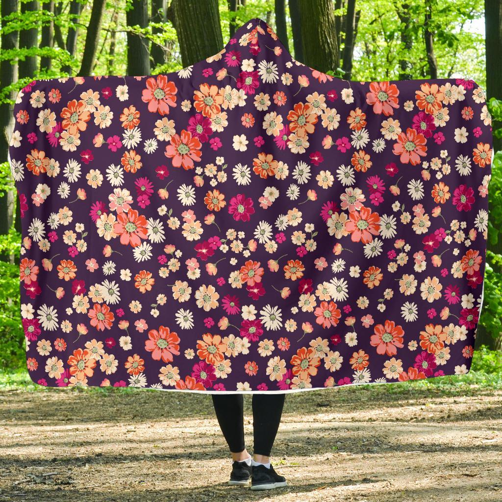 Cute Daisy ColorfulPattern Print Hooded Blanket-grizzshop