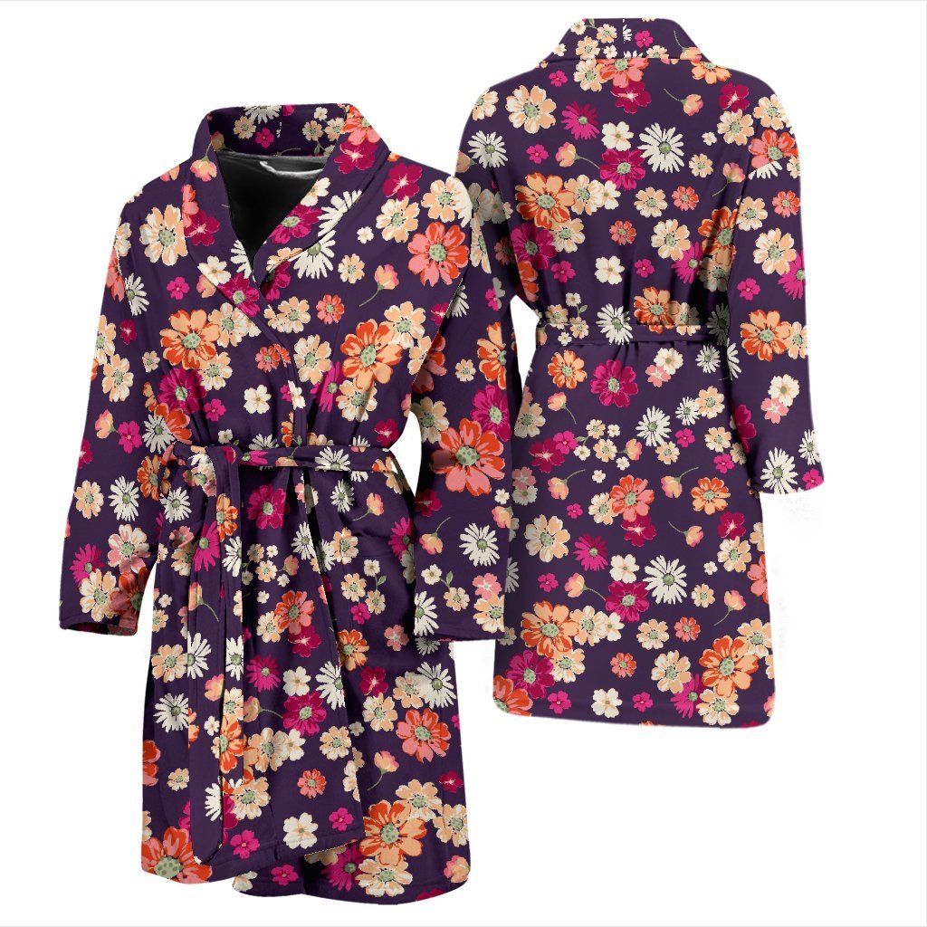 Cute Daisy ColorfulPattern Print Men Long Robe-grizzshop
