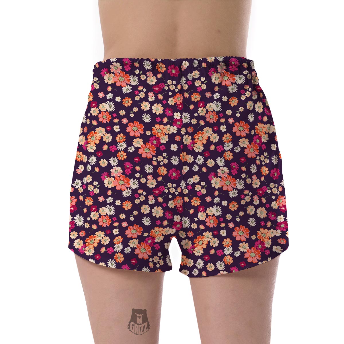 Cute Daisy ColorfulPattern Print Women's Shorts-grizzshop