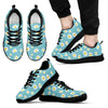Cute Daisy Polkadot Pattern Print Black Sneaker Shoes For Men Women-grizzshop