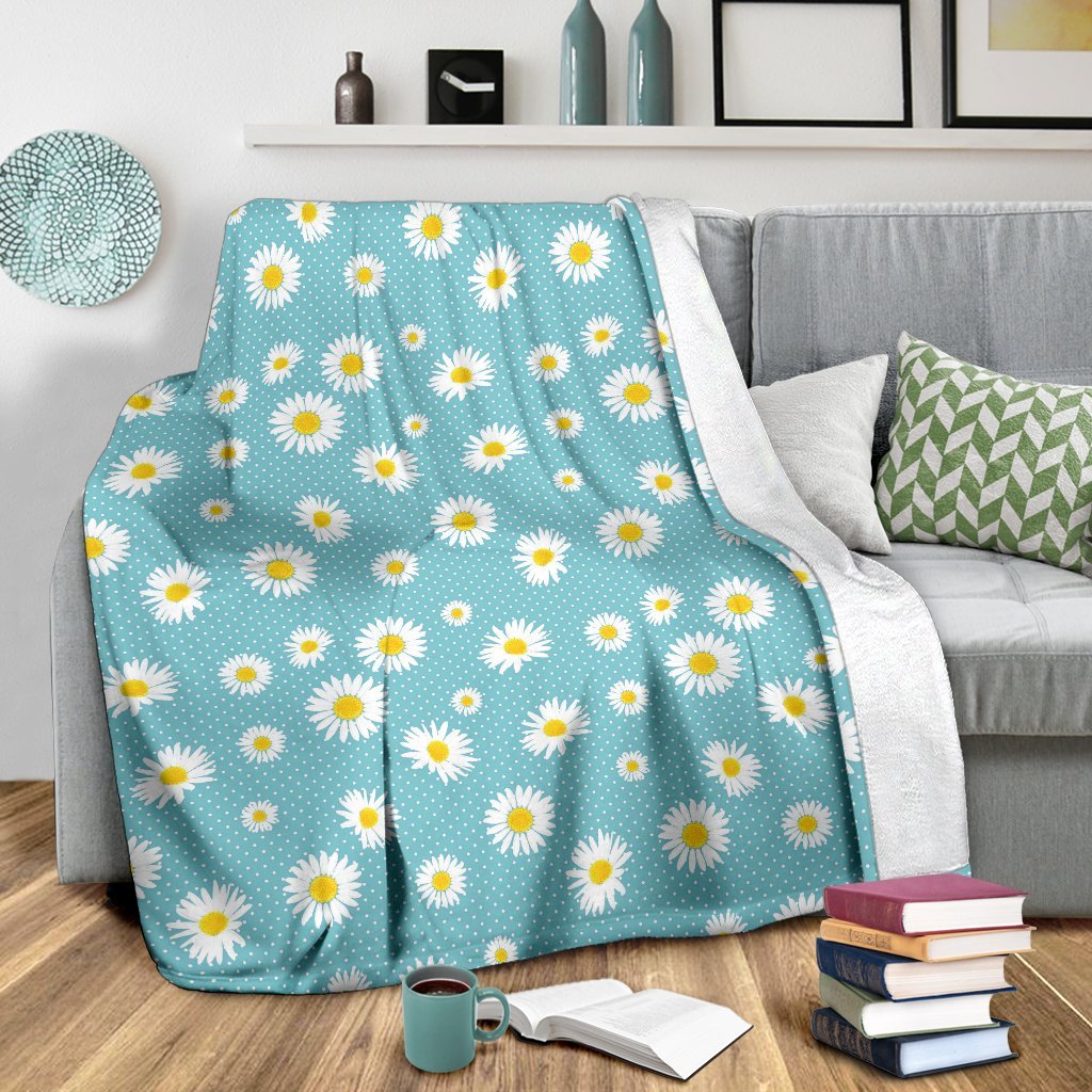 Cute Daisy Polkadot Pattern Print Blanket-grizzshop