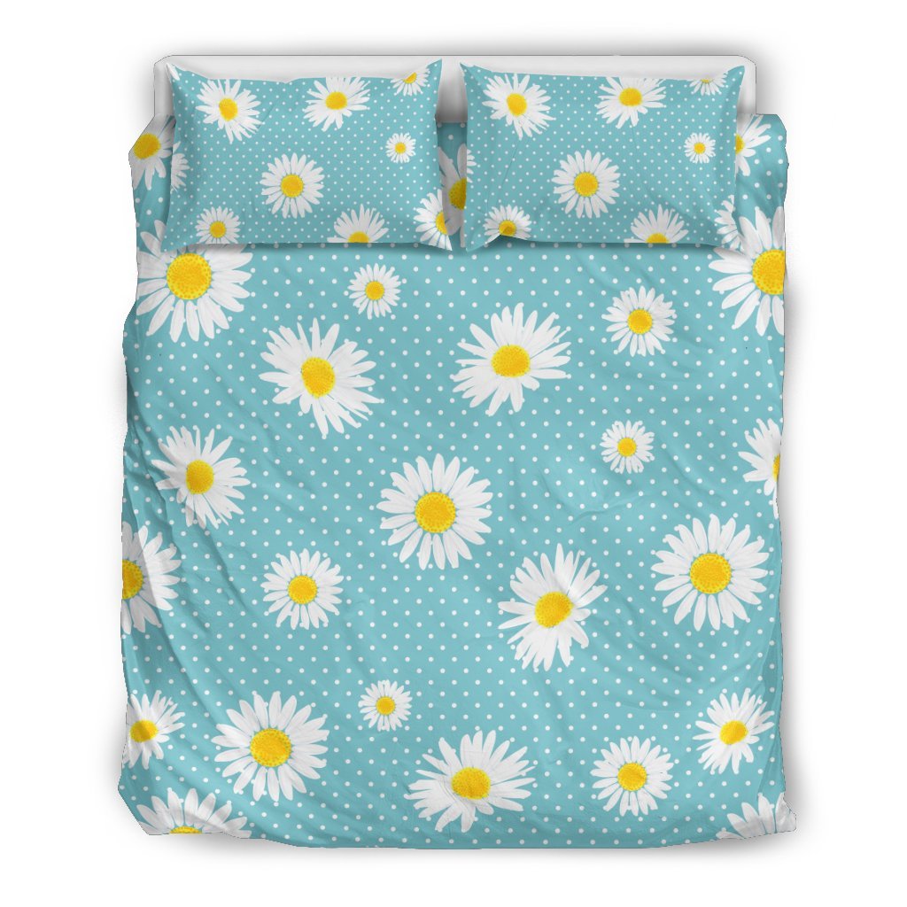 Cute Daisy Polkadot Pattern Print Duvet Cover Bedding Set-grizzshop