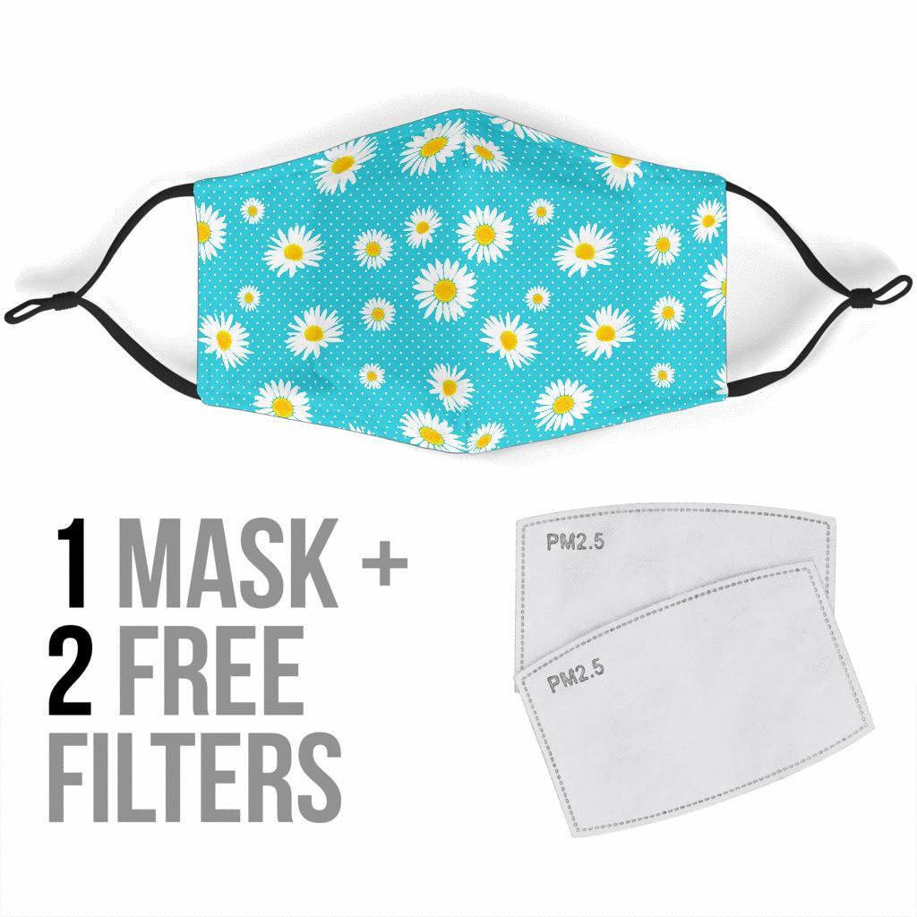 Cute Daisy Polkadot Pattern Print Face Mask-grizzshop