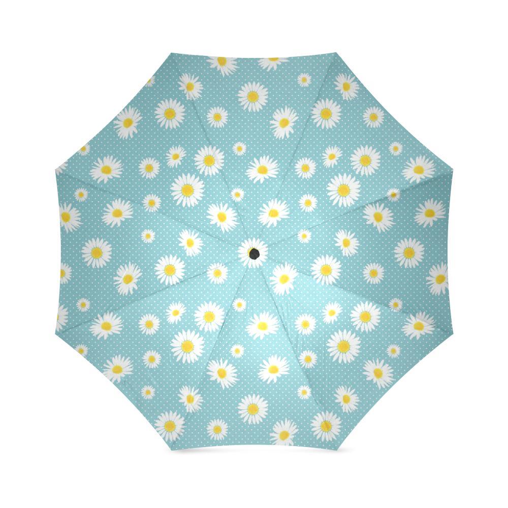 Cute Daisy Polkadot Pattern Print Foldable Umbrella-grizzshop