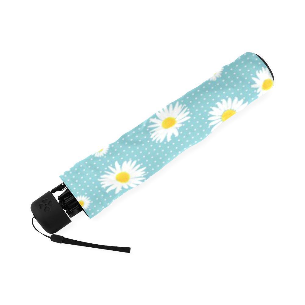 Cute Daisy Polkadot Pattern Print Foldable Umbrella-grizzshop