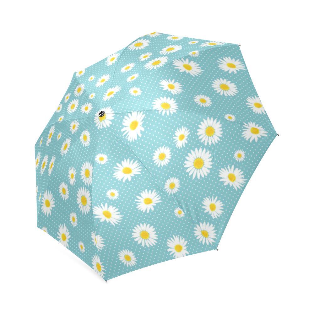 Cute Daisy Polkadot Pattern Print Foldable Umbrella-grizzshop