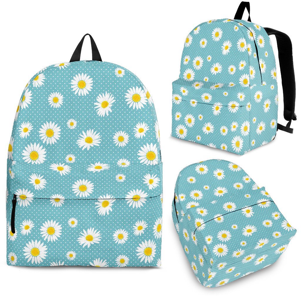 Cute Daisy Polkadot Pattern Print Premium Backpack-grizzshop