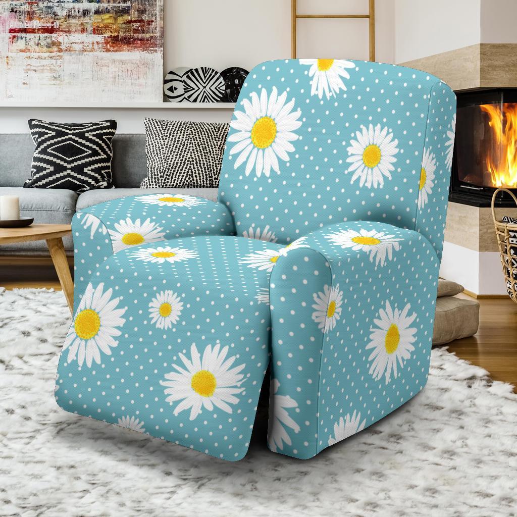 Cute Daisy Polkadot Pattern Print Recliner Cover-grizzshop