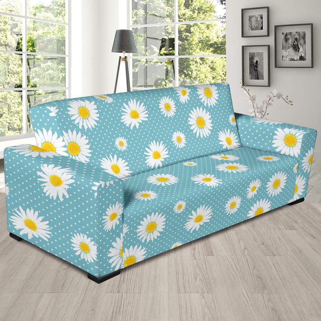 Cute Daisy Polkadot Pattern Print Sofa Covers-grizzshop