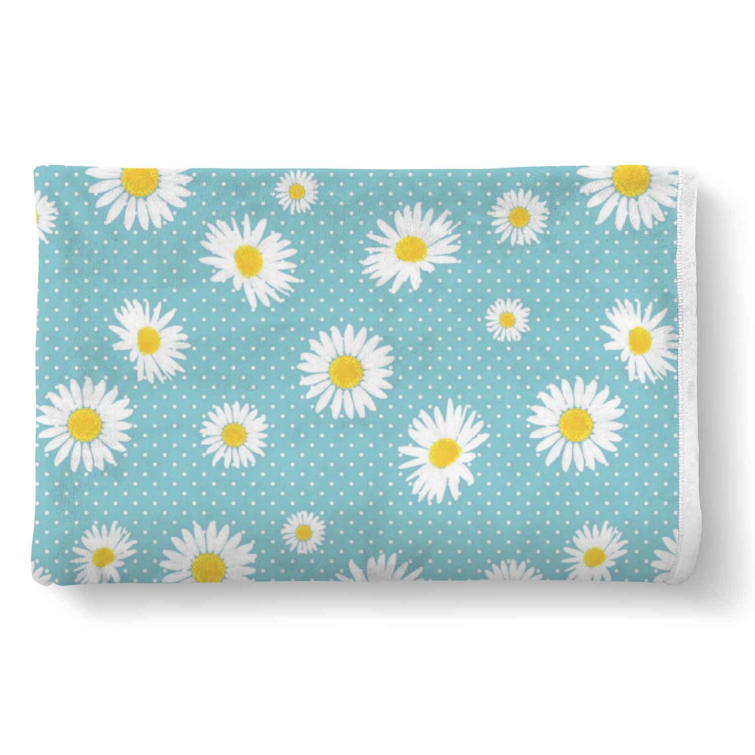 Cute Daisy Polkadot Pattern Print Throw Blanket-grizzshop