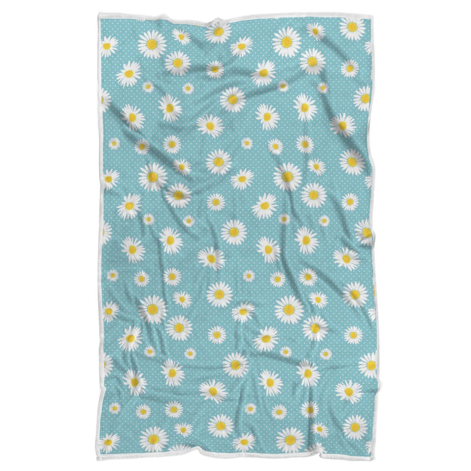 Cute Daisy Polkadot Pattern Print Throw Blanket-grizzshop