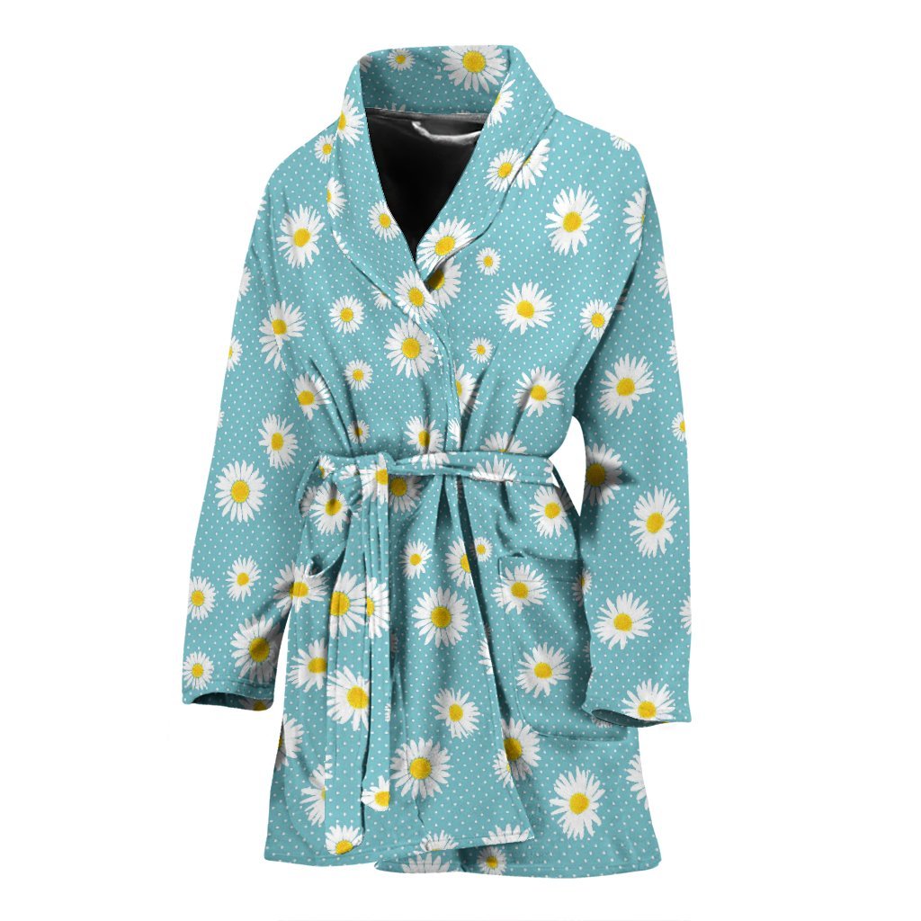 Cute Daisy Polkadot Pattern Print Women Long Robe-grizzshop