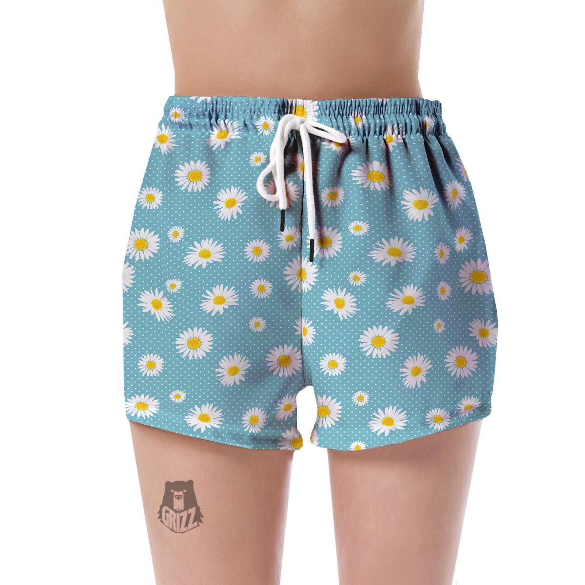 Cute Daisy Polkadot Pattern Print Women's Shorts-grizzshop