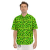 Cute Dino Green Print Pattern Men's Short Sleeve Shirts-grizzshop