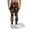 Cute Dinosaurs In Space Print Pattern Men's Leggings-grizzshop