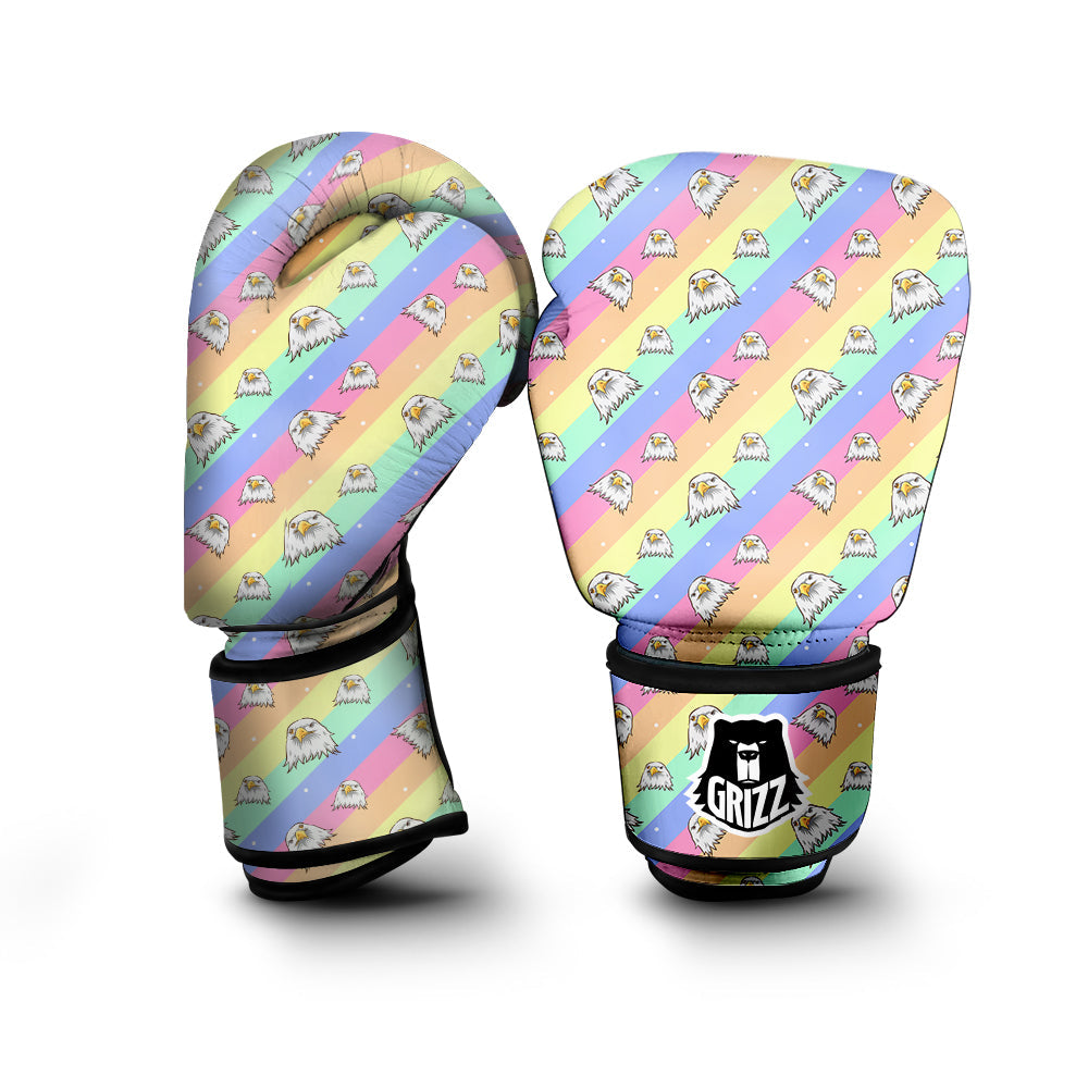 Cute Eagle Rainbow Print Pattern Boxing Gloves-grizzshop