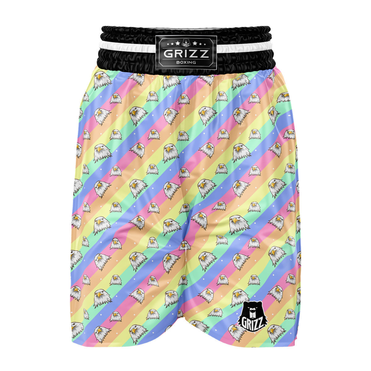 Cute Eagle Rainbow Print Pattern Boxing Shorts-grizzshop