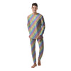 Cute Eagle Rainbow Print Pattern Men's Pajamas-grizzshop