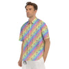 Cute Eagle Rainbow Print Pattern Men's Short Sleeve Shirts-grizzshop