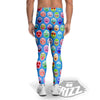 Cute Emoji Blue Print Pattern Men's Leggings-grizzshop