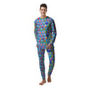 Cute Emoji Blue Print Pattern Men's Pajamas-grizzshop