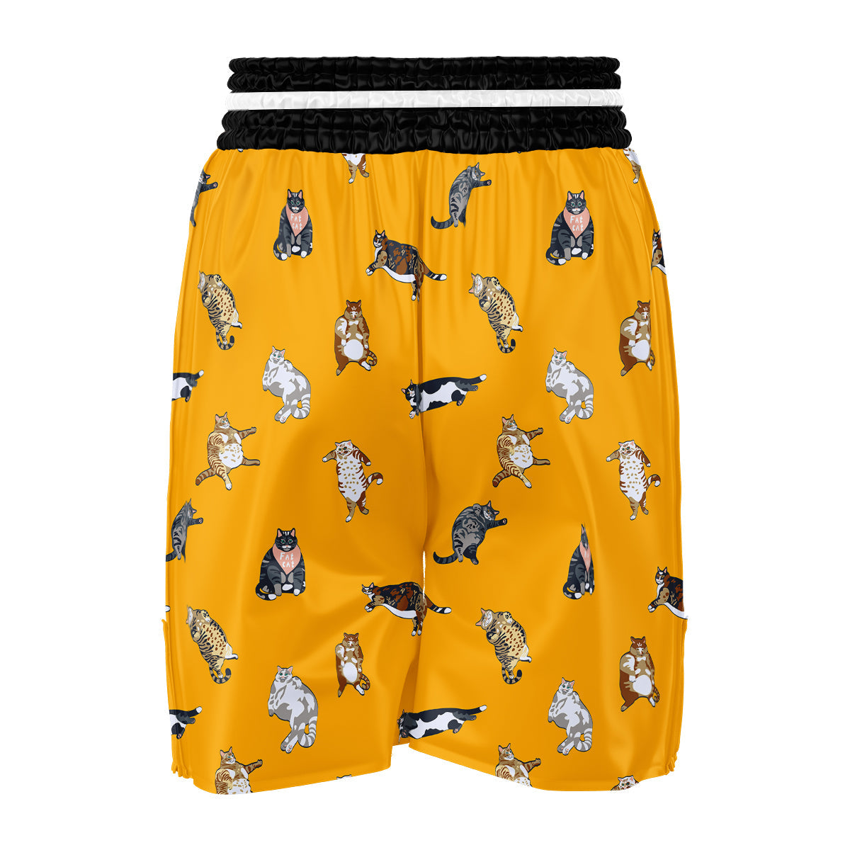 Cute Fat Cat Print Pattern Boxing Shorts-grizzshop