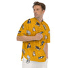 Cute Fat Cat Print Pattern Men's Short Sleeve Shirts-grizzshop