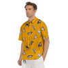 Cute Fat Cat Print Pattern Men's Short Sleeve Shirts-grizzshop