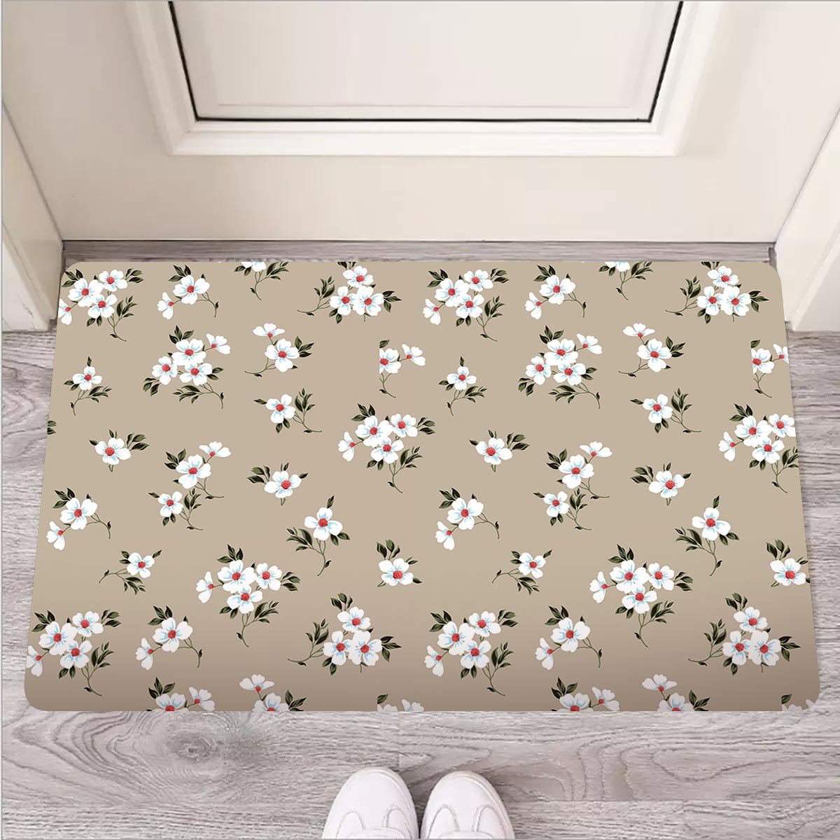 Cute Floral Flower Print Door Mat-grizzshop