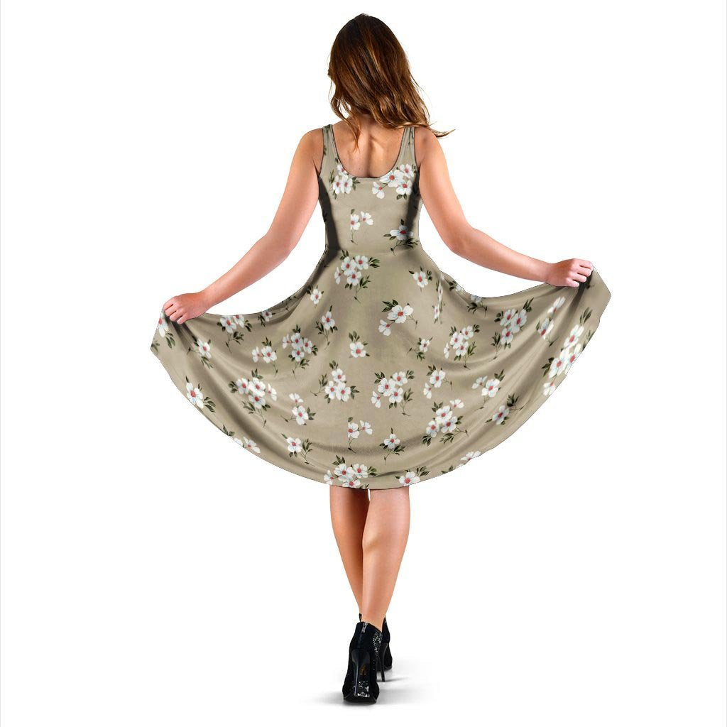 Cute Floral Flower Print Dress-grizzshop